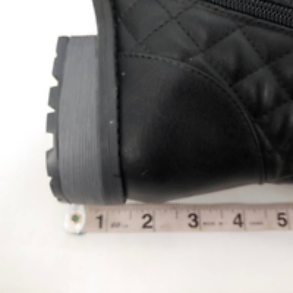 Cambridge Select Womens Riding Boots Black Block Heels Mid Calf Buckle Zip 6 New - Picture 8 of 12